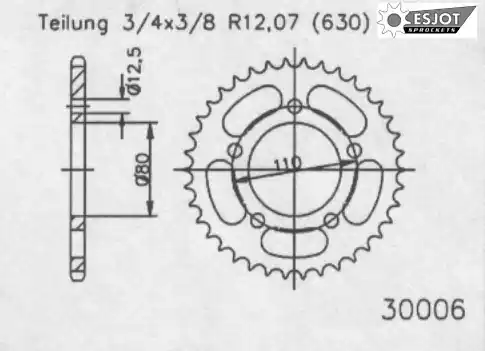 ESJOT - REAR STEEL 35T, 630 - Sprockets - Geschikt voor Honda Cbx 1000 Gereduceerde Prijs